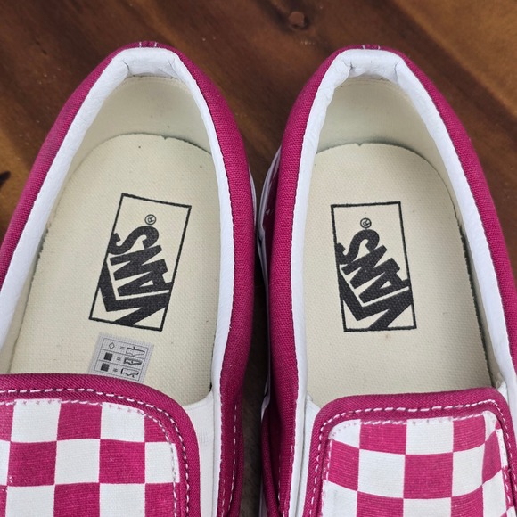 Vans Classic Slip-On Checkerboard Raspberry Pink White Mens 8.5 Womens 10 751505 - Picture 7 of 13